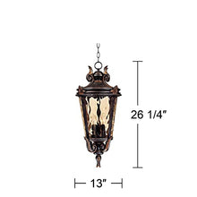 Casa Marseille 26 1/4" High Bronze Traditional Rustic Outdoor Hanging Light