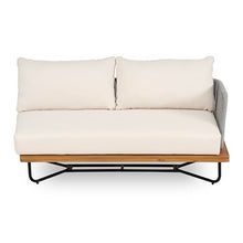 Christopher Knight Home Tracy 4 Seater Outdoor Sofa Set with Cushions, Acacia Wood Patio Lounge Sofa with Woven Rope Back, Spacious Seating Couch for Backyard Garden Porch, Teak + Beige