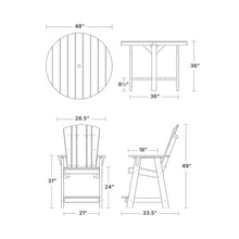 Wildridge Heritage 5-Piece 48" Pub Counter Set, Weathered Wood and Black - Outdoor Weather Resistant Recycled Plastic Furniture for Patio