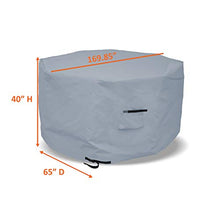 Octagon Fire Pit Cover 18 Oz Waterproof - 100% Weather Resistant Outdoor Fire Pit Table Cover with Air Pocket & Drawstrap for Snug Fit (40" H x 65" D, Grey)