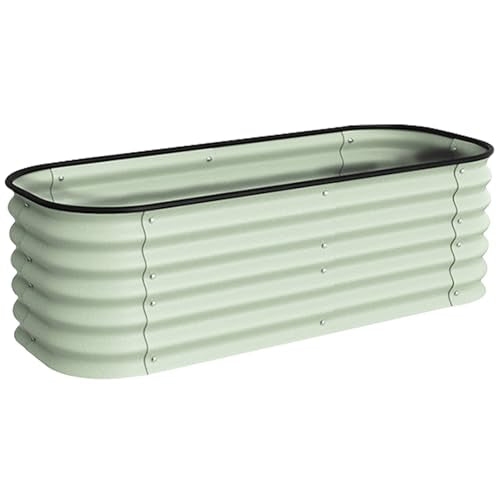 YUHANG Raised Garden Bed Kit,Planter Boxes,Made Zinc-Aluminium Steel,Sturdy and Stable,Easy to Assemble,for Growing Flowers,Fruit and Vegetables,105/150/195cm (Green,150×60×43cm)