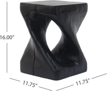 Twwhshf Twist Side Table with Wood Texture, Magnesium Oxide Accent for Patio(Natural)