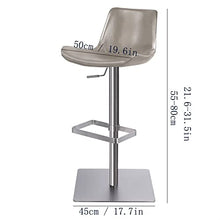 HASMI Counter Stools Bar Chair Modern Stainless Steel Back Chair Home Kitchen Decoration High Stool Restaurant Kitchen Lift Adjustable Bar Stool Swivel Bar Chairs Bar Stools (Color : B)