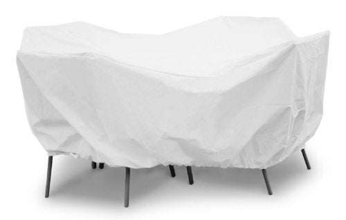KoverRoos Weathermax 11262 80-Inch Round Table High Back Dining Set Cover, 114-Inch Diameter by 36-Inch Height, White