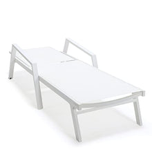 LeisureMod Modern White Sling Chaise Lounge Chair Set of 2
