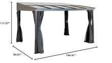 Sojag Pompano 10x12 Ft. Wall Gazebo Gray