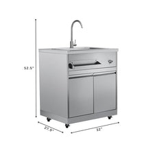 KoolMore Outdoor Kitchen Series Modular Kitchen with a Wood fire Pizza Oven, 3 Drawer Cabinet, Sink, 30 in. BBQ Grill and Cabinet in Stainless-Steel (KM-OKSKIT-CONFIG102)