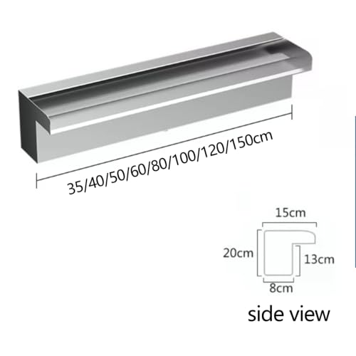 Aenmezen 100cm Pond Waterfall Outlet, Stainless Steel Waterfall Spillway