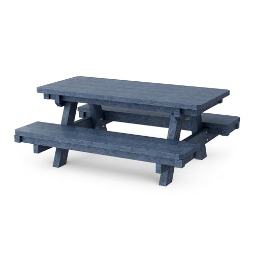Wildridge Heritage Child's Picnic Table, Patriot Blue - Outdoor Weather Resistant HDPE Picnic Table for Patio, Porch, Deck, Lawn