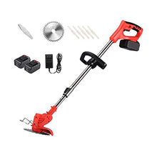 String Trimmer Electric Lawn Mower Small Household Lawn Mower The Best Assistant for Gardens and Farms with Plastic Blade Lithium Battery Charger (42TV/12000ma Battery*2)