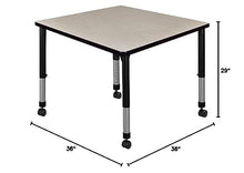 Regency Kee Height Adjustable Mobile Square Classroom Table 36" Maple