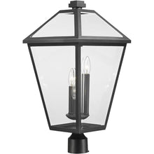 Z-Lite 3 Light Outdoor Post Mount Fixture 579PHXLR-BK, Clear Beveled