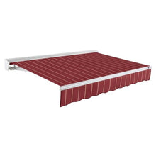 Awntech 24' Destin Right Motor (24' x 10') Retractable Patio Awning, Burgundy Pin Stripe