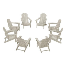 WestinTrends Malibu Malibu Outdoor Folding Poly Adirondack Chair (Set of 8), Sand