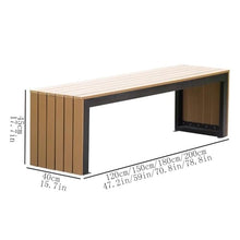 GRFIT Outdoor Bench Backless Garden Bench, with Steel Frame, Artificial Board Chair for Outdoors, Leisure Seating Garden Bench (Large)