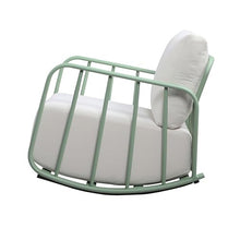 Tov Furniture Violette Outdoor Rocking Chair Mint Green and Cream