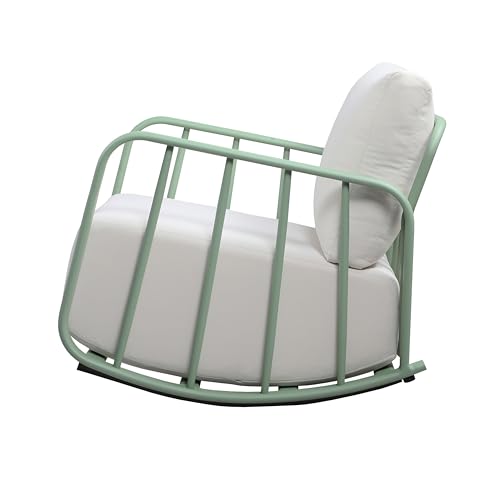 Tov Furniture Violette Outdoor Rocking Chair Mint Green and Cream