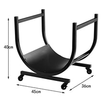 DJVHSRI Firewood Storage Rack Home Iron Flooring with Wheels Wood Firewood Shelf Half Round Firewood Storage Convenient,