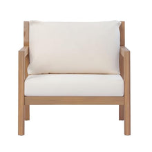 Christopher Knight Home Pablo Acacia Wood Lounge Chair Outdoor Set of 2 with Removable Cushion, Solid Wood Patio Accent Chair with Cushion, Patio Furniture Set Sofa Chair, Light Teak+Beige
