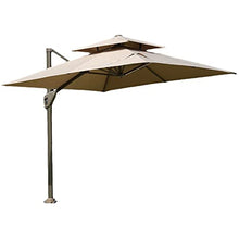 LOERSS Outdoor Market Umbrella Garden Umbrella,Square Cantilever Patio Umbrella,Heavy Duty Sun Umbrella,Offset Hanging Umbrella,Outdoor Cantilever Umbrella(2.5m/8.2ft,卡其色)