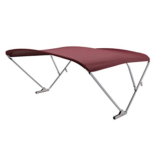 SureShade Power Pontoon Bimini Top Clear Anodized Frame Burgundy