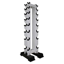 Ader Sporting Goods Hex Cast Iron Dumbbell Set with Vertical Rack Grey