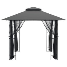 HKTMGDNG 10x10 Patio Gazebo with Mesh Sidewalls Anthracite Steel Tent