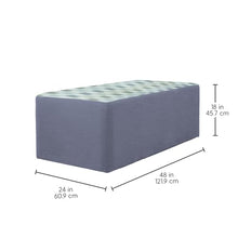 FDP 24" x 48" Rectangle Oversized Outdoor Ottoman Featuring Sunbrella Two-Tone - Weather-Resistant, Fade-Resistant, Assembled Patio Furniture for Backyard, Poolside Seating, 18" H - Mist/Haze
