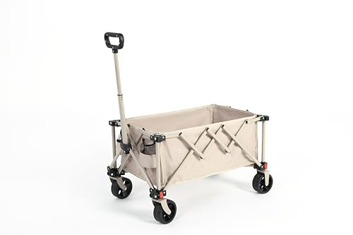 Heavy Duty Outdoor Wagon Carts,All Terrain Wheels,with Adjustable Handle,Quick Setup and Folding,for Camping,Fishing