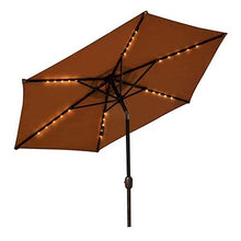 OGMOYT Garden P,Round P with Bent Umbrella Pole Led Courtyard P Without Base Solar Light Umbrella Portable Market Dining Table P for Beach Garden,Browned2.0M