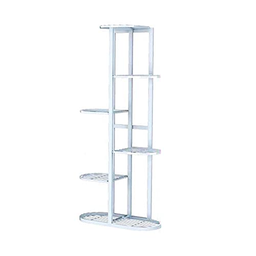 ZOCWJK Plant standPlant Stand 1 Piece Plant Shelves Iron Potted Flowers Plant Stand Rack Multiple Flower Pot Holder Shelf r Outdoor Planter Display Organizer Plant Shelf,White-7 pots