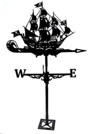 Weathervane Metal for roof Garden Yard Weathervane Weathercock Wind Direction Retro Sailing Boat Fishing Boat Ship Shape Weather Vane Creative Home Decor Ornament Gift for Farm Yard Garden