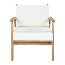 Christopher Knight Home Arber Acacia Wood Lounge Chair Outdoor Set of 2 with Removable Cushion, Solid Wood Patio Accent Chair with Cushion, Patio Furniture Set Sofa Chair, Beige+Light Teak