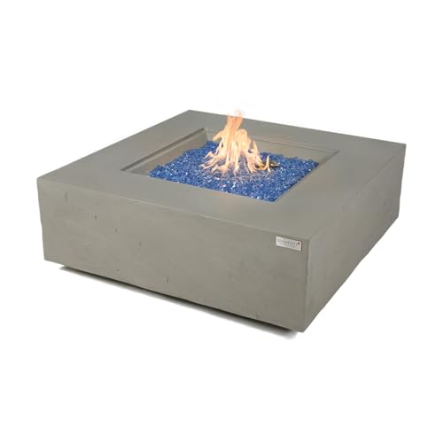 Capertee Concrete Fire Pit 40" x 40" Outdoor Patio Firepit Includes Fire Glass Modern Fire Pits & Outdoor Fireplaces for Garden, Deck, Indoor & Outdoor Heating