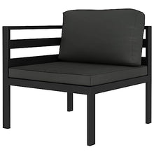 KTHLBRH 6-Piece Modular Garden Lounge Set Charcoal Aluminum Frame with Polyester Foam Filled Cushions for Outdoor Patio Balcony Flexible Seating Arrangement Weather Resistant