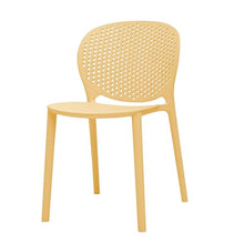 Benzara Kids Side Chair 14-Inch Round Dotted Backrest Armless Yellow