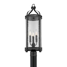 Savoy House 5-115-337 Preston Traditional Clear Pebbled Glass Outdoor Post Lantern, 3-Light 180 Total Watts, 27" H x 11" W, Iron Oxide