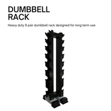 Ader Sporting Goods Rubber Dumbbell Set with Rack Black
