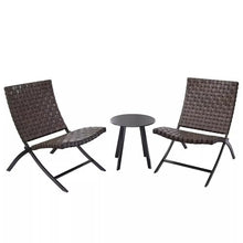 KPHYMOD 3 Piece Folding Outdoor Chairs and Table Set, Patio Furniture Fire Pit Lounge Chairs for Yard, Garden, Patio
