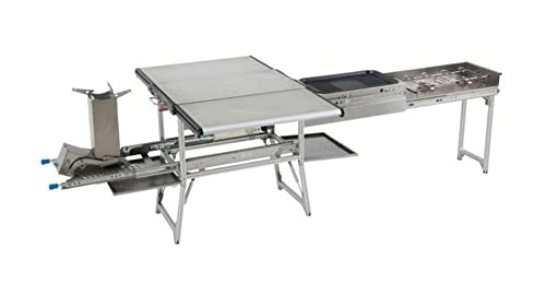 Overland Vehicle Systems Komodo Camp Kitchen - Dual Grill, Skillet, Folding Shelves, and Rocket Tower - Marine Grade Stainless Steel and Aircraft Grade Aluminum Construction