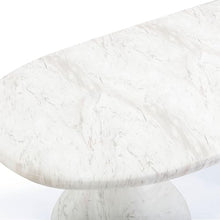 TOV Furniture Smooch White Marble Print Indoor/Outdoor 87" Oval Dining Table