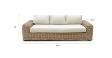 Poly & Bark Puglia 3‑Seat Sofa – Outdoor Ready Synthetic Rattan Frame, Weather‑Resistant Cushions & Minimal Profile – Sand Fabric for Patio, Garden or Covered Veranda