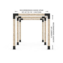 TOJAGRID Double Pergola Kit for 6x6 Wood Posts Black