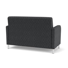 Lesro Siena Lounge Loveseat Brushed Steel Legs Adler Black