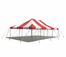 Party Tents Direct 20' x 30' Weekender Pole Canopy, Red & White Top
