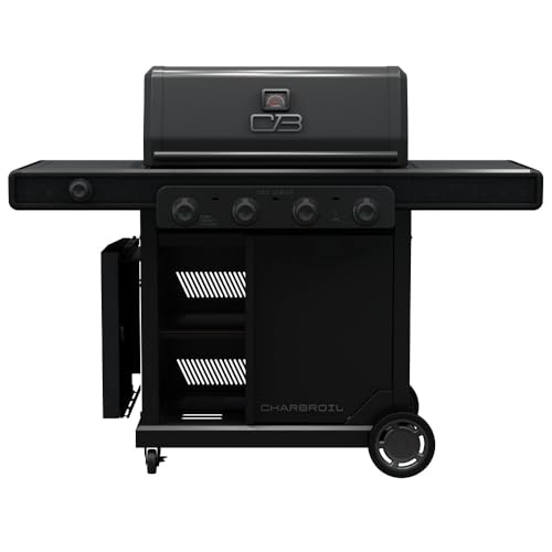 Charbroil Pro Series with Amplifire Infrared Technology 4-Burner Propane Gas Grill Cabinet with Side Burner, Black - 463281024