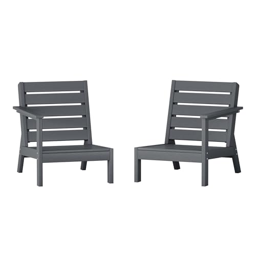 WestinTrends Avalon Outdoor Patio HDPE Deep Seating Sectional Loveseat Gray