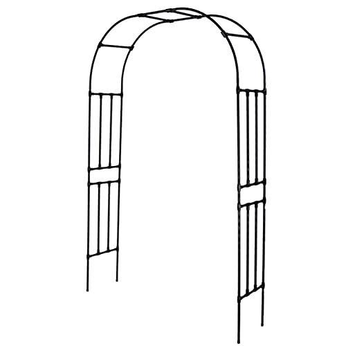 Garden Arch Rose Arch,Weather Resistant Trellis Arch,Trellis Support Pergola Rose Arch Support Grid Arch Metal,Garden Arbor Archway for Climbing Plants,Lawn Garden,Wedding Arch,Black