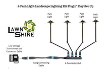 LawnShine Premium Brass Landscape Lighting Kit 4 Path Light with LED Bulbs - Safe & Simple Installation with DIY Plug n’ Play Technology (Midnight Bronze)