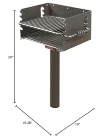 Pilot Rock Q-20 B2 Single Commercial Grade 20 Inch Park Style Charcoal Grill